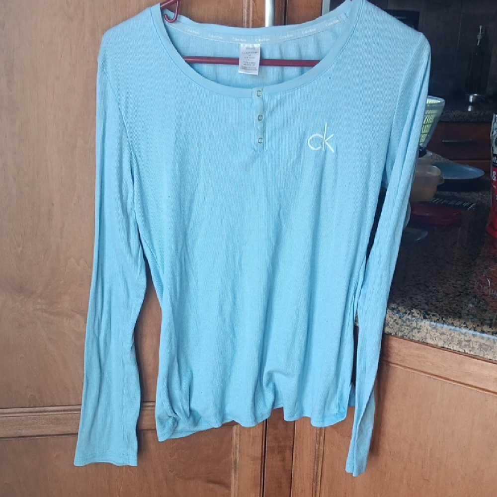 Calvin Klein Women's Blue Long Sleeve Top